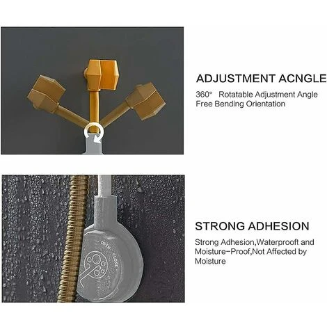 Suction Cup Shower Head Holder, Suction Cup Wall Mounted Hand Shower Holder, Hand Shower Holder, Suitable For Bathrooms, Hotels, Bath Centers (No Nails And No Glue) White - Image 5