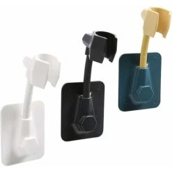 Wall Mounted Hand Shower Holder, 3pcs Universal Adjustable Shower Holder 360 Rotatable Adjustable Shower Head Holder Hanging Shower Head Portable Without Drilling Bathroom Accessory