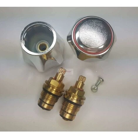 Hot And Cold Standard Replacement Faucet Chrome Head Red And Blue - Image 4