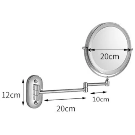 8'' Wall Mounted Mirror LED Magnification, USB Rechargeable With 1X/10X,gold - Image 2