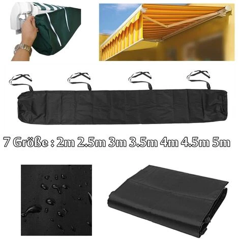 Patio Protection Canopy, Awning Dust Cover, Garden Waterproof Awning Cover Sun Shade Shelter(Black,2m) - Image 2
