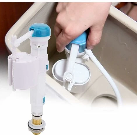 Horizontal Float Valve,Reversible Float Valve For WC Supply,Toilet Flush Valves Push Button Fill Valve Dual Flush Siphon Bathroom Blue And White G1/2 For Bathroom Hotel Apartment(G1/2) - Image 2