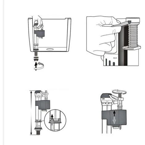 Horizontal Float Valve,Reversible Float Valve For WC Supply,Toilet Flush Valves Push Button Fill Valve Dual Flush Siphon Bathroom Blue And White G1/2 For Bathroom Hotel Apartment(G1/2) - Image 5