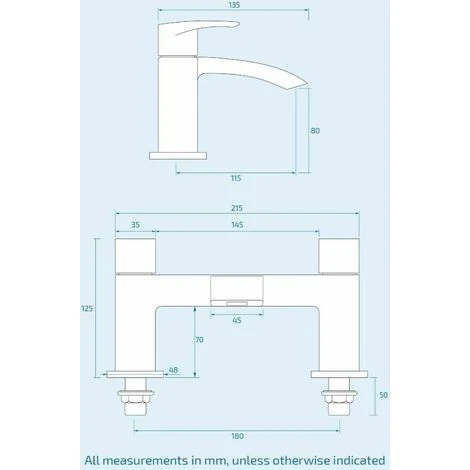 Black Matt Waterfall Bath Filler Tap Lever Round Deck Mounted Modern - Image 3