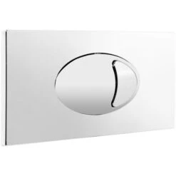 Chrome Dual Flush Toilet Concealed Cistern Plate Push Button Cable Operated