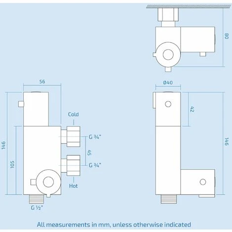 Thermostatic Douche Shower Valve Caravan Home Bathroom Chrome - Image 2
