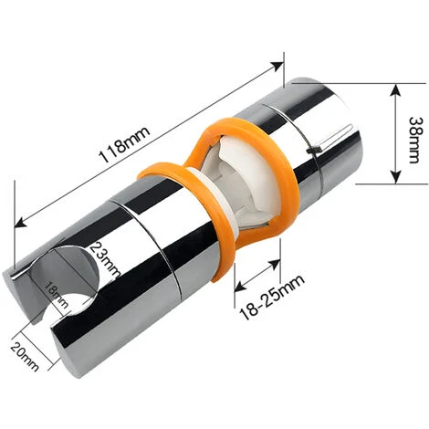Universal 18-25mm OD Adjustable Slide Bar Shower Head Holder Bracket Rail Head Holder For Sliding Bar Bathroom Replacement Clamp 360 Degree Rotation Sprayer Holder - Image 5