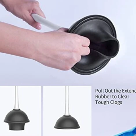 Toilet Plunger And Toilet Brush Set For Bathroom Cleaning, White, 1 Set - Image 3