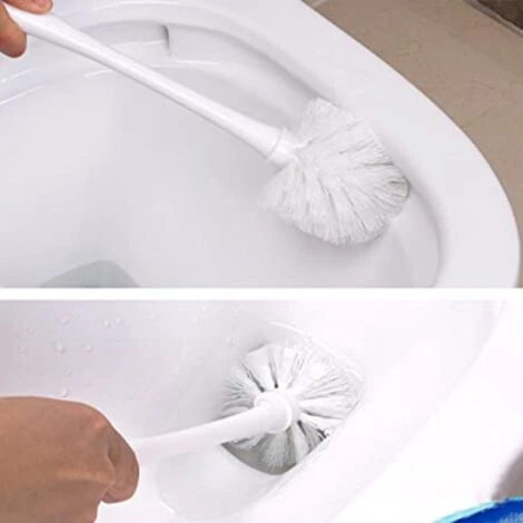 Toilet Plunger And Toilet Brush Set For Bathroom Cleaning, White, 1 Set - Image 5