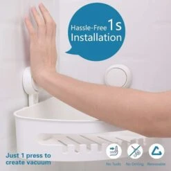 No Drilling And Reusable Corner Suction Shower Holder Easy Installation
