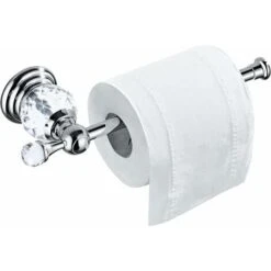 Toilet Paper Holder, Bathroom Crystal Tissue Paper Holder, Silver Toilet Paper Roll