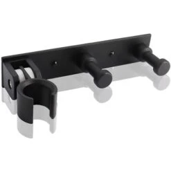 Universal Handheld Shower Holder With 2 Hooks, Adjustable Aluminum Alloy Wall Mounted Shower Holder, Self-adhesive