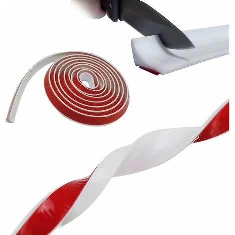 100CM Shower Stopper For Frameless Door, Silicone Water Barrier Shower Threshold, Self-adhesive Strip Bathroom And Kitchen Dam Protection, White - Image 3