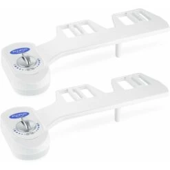 2 Pack Bidet Non-Electric Mechanical Self Cleaning Nozzles White For Toilet Attachment Easy To Install