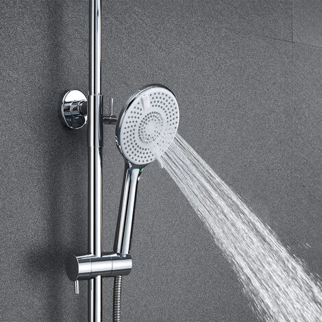 AICA Bathroom Thermostatic Mixer Shower Set Square Silver Twin Head Exposed Valve 255mm Round - Image 4