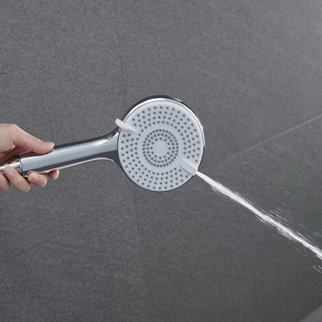 AICA Bathroom Thermostatic Mixer Shower Set Square Silver Twin Head Exposed Valve 255mm Round - Image 5