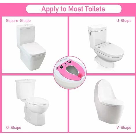 Baby Toilet Seat Reducer, Kids Foldable Toilet Seat, Baby Toilet Reducer Portable Toilet Seat For Boy And Girl With Pink Panda - Image 5