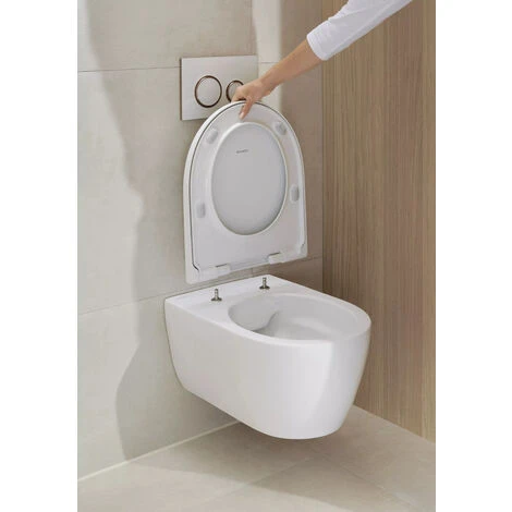 Geberit ICon Rimfree Wall-hung Toilet With Invisible Fixings, Shrouded, With Softclose Seat (501.664.00.1) - Image 3