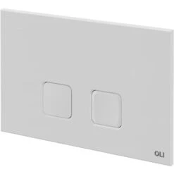 OLI Basal White 230mm Flush Plate With Square Push Buttons