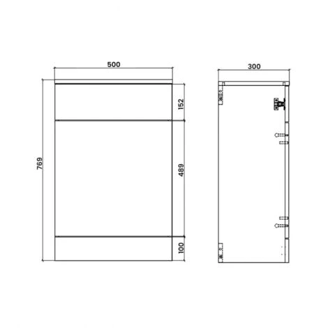Signature Skyline Back To Wall WC Toilet Unit 500mm Wide - White Gloss - Image 2