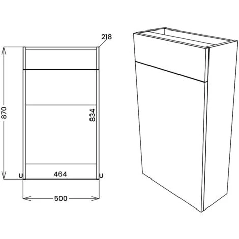 Signature Oslo Slim Back To Wall WC Toilet Unit 500mm Wide - Matt Graphite Grey - Image 2