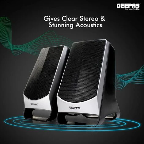 USB SPEAKERS PC LAPTOP PORTABLE MULTIMEDIA SOUND MUSIC DESKTOP TV MAC Geepas - Image 4