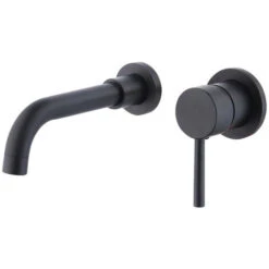 Black Brass Faucet, Wall Mounted Bathroom Mixer Tap, Wall Mounted Basin Faucets, Wall Mounted Basin Faucet For Bathroom Or Sink (Black)