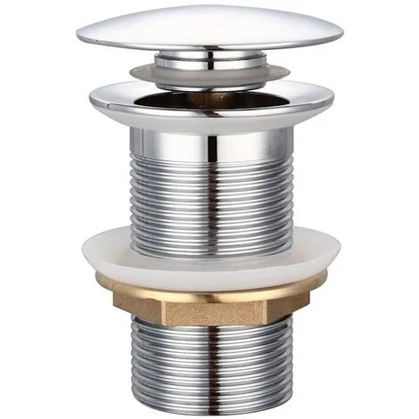 Universal Pop Up Sink Stopper - Clog Resistant Corrosion Resistant Sink Stopper Waste Stopper With Installation Tool, Brass, One Size, Silver