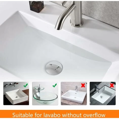 Universal Pop Up Sink Stopper - Clog Resistant Corrosion Resistant Sink Stopper Waste Stopper With Installation Tool, Brass, One Size, Silver - Image 4