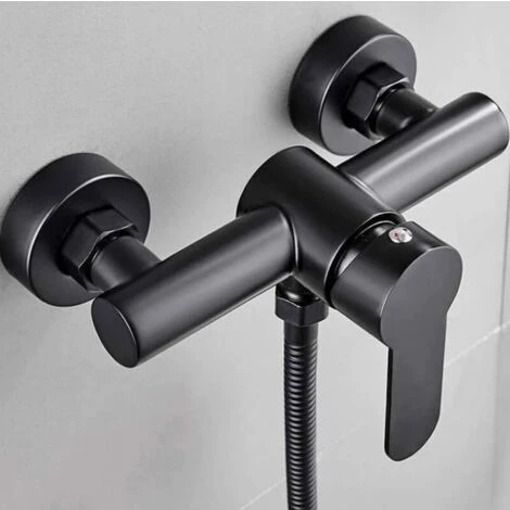 Single Lever Bathtub-Shower Mixer Bath Tap Set Shower Faucets Bathroom Faucet Integrated Check Valve Black Hot And Cold Water Mixer Valve - Image 2