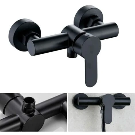 Single Lever Bathtub-Shower Mixer Bath Tap Set Shower Faucets Bathroom Faucet Integrated Check Valve Black Hot And Cold Water Mixer Valve - Image 5