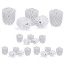 Relaxdays Set Of 20 Toilet Brush Heads, 12mm Threads, Bathroom Accessories, Hygienic Replacements, HxØ: 9x8 Cm, Black