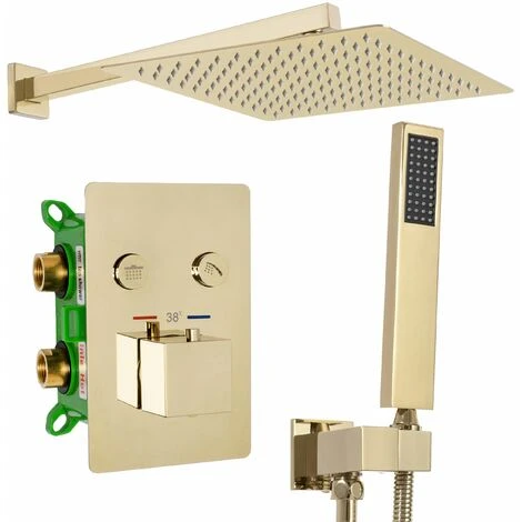 Concealed Thermostatic Shower Set Rea Fenix Davis Gold + Box