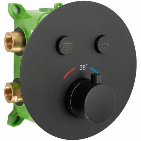 Concealed Thermostatic Shower Set Rea Lungo Miler Black + Box - Image 2