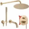 Concealed Shower Set Rea Lungo Brush Gold + Box