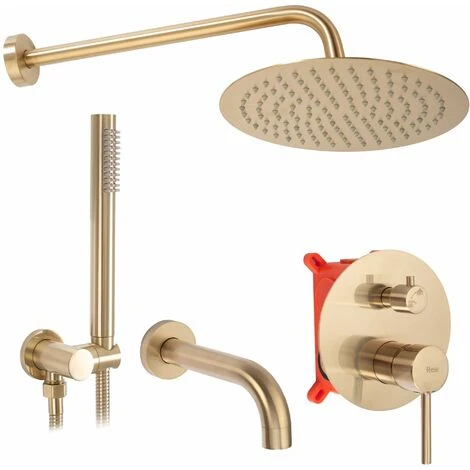 Concealed Shower Set Rea Lungo Brush Gold + Box