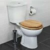 Croydex Flexi-Fix Rutland Solid Wood Toilet Seat Oak