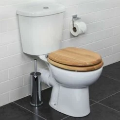 Croydex Flexi-Fix Rutland Solid Wood Toilet Seat Oak