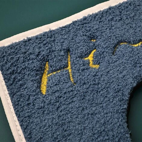 Toilet Mat Warm Winter Toilet Mat Protection Shaped Toilet Cover Yellow + Dark Blue Toilet Cover - Image 2