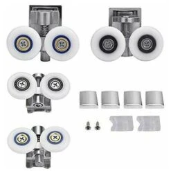 Shower Door Rollers 26mm Double Sliding Shower Door Roller Rustproof Shower Door Rollers Shower Enclosure Roller For 6-8mm Glass Door,2 Pairs