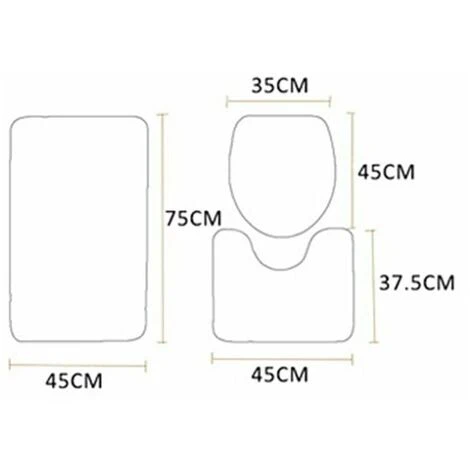 Bathroom Rug Set For Home Bathroom Decoration, 3pcs Rugs - Image 3