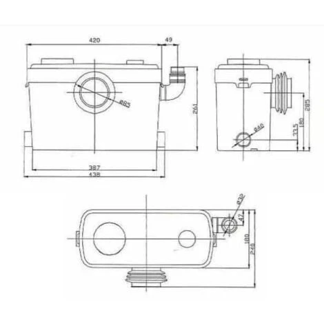 Flo-Force Ultra Sanitary Macerator Bath Sink Shower Waste Pump White 3 Inlets - Image 2