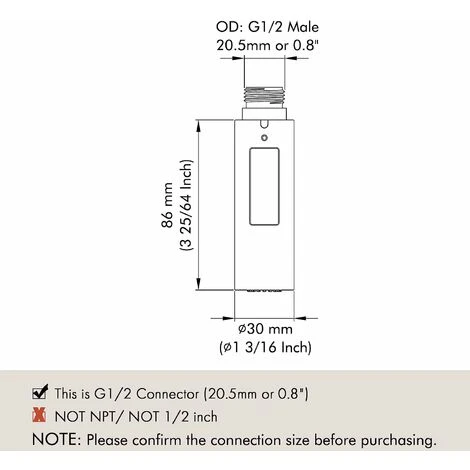 Replacement Kitchen Faucet Spout For Hand Shower Universal Detachable Faucet Head G1/2 Brushed SUS304 Stainless Steel PFS200-BS - Image 3