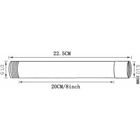 Shower Extension Rod Stainless Steel Shower Lift Hose Extension Rod Extension Rod 300MM - Image 3