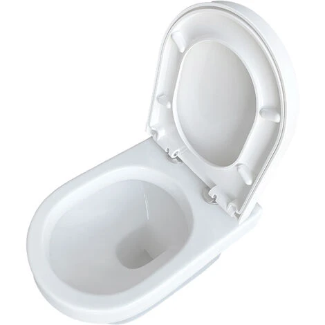 Bathroom BTW Modern Round Ceramic Toilet Pan & Soft Close Seat WC - Image 2