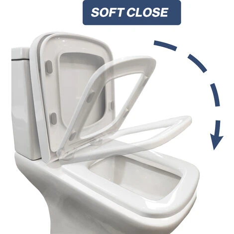 Bathroom BTW Modern Round Ceramic Toilet Pan & Soft Close Seat WC - Image 5