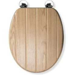 Croydex Flexi-Fix Geneva Top & Bottom Fix Toilet Seat, Oak Effect