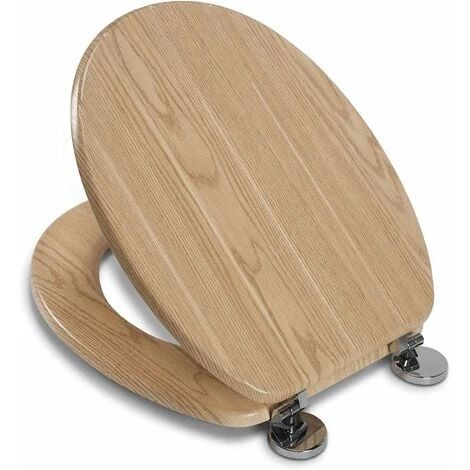 Croydex Flexi-Fix Geneva Top & Bottom Fix Toilet Seat, Oak Effect - Image 3