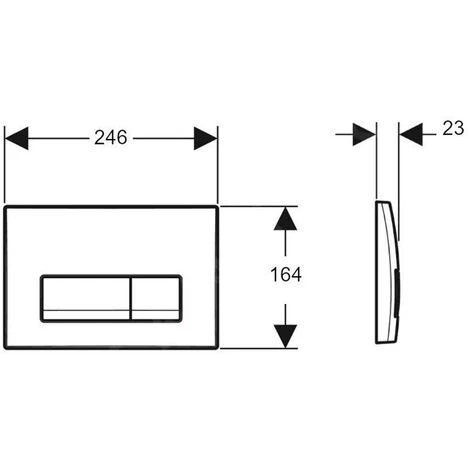 Geberit Delta 50 Flush Plate For Dual Flush, Matt Chrome (115.119.46.1) - Image 2