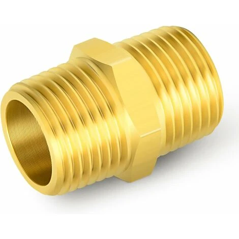 5 Pieces 1/2" X 1/2" Brass BSP Male Hex Nipple Fitting, Male To Male Straight Connector - MODOU - Image 5